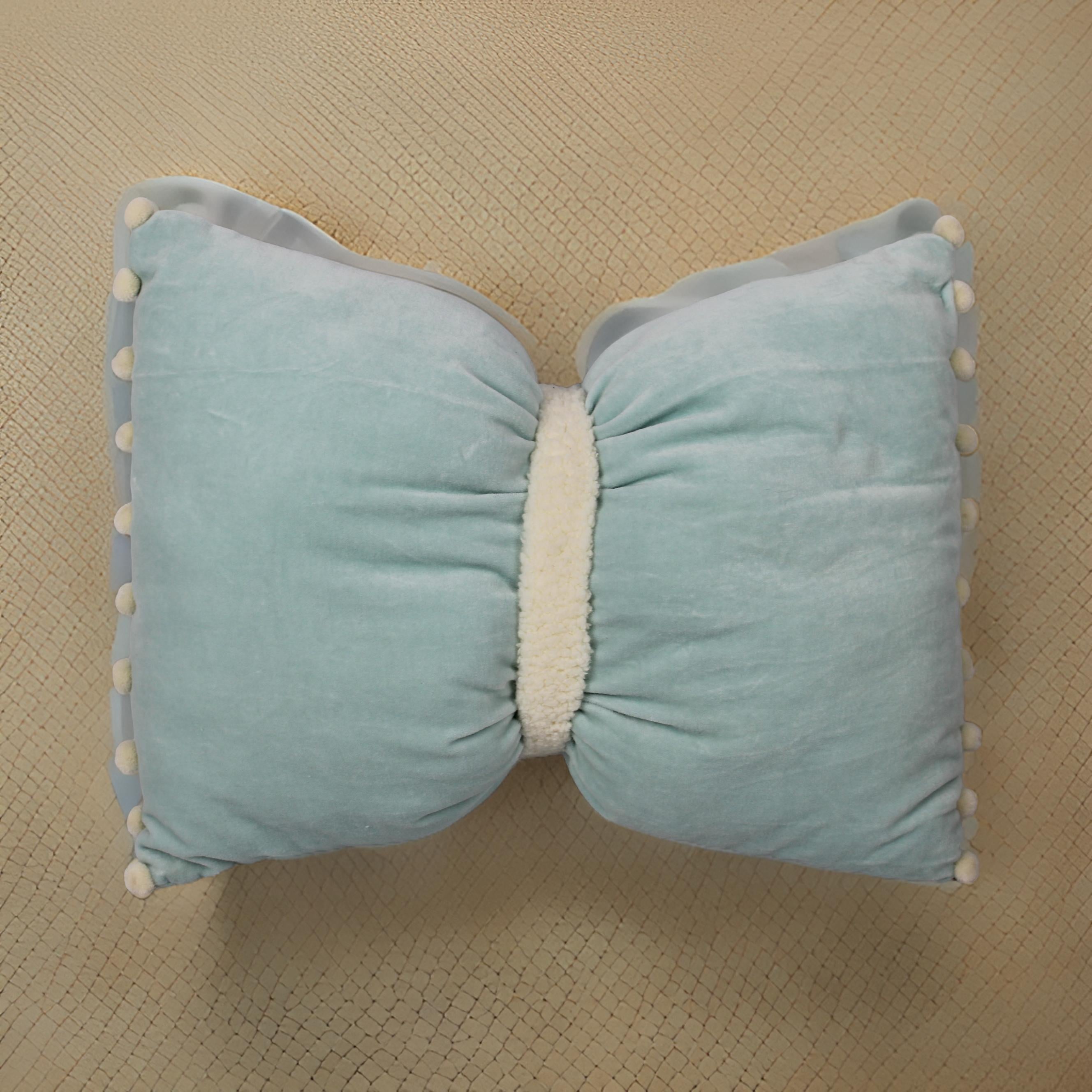 Green Velvet Cushion for Kids